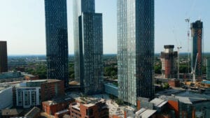 bigstock Modern Skyscrapers Of Manchest 461306621