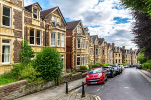 Bristol, Uk June 29, 2022: Typical Old Houses In Bristol In A