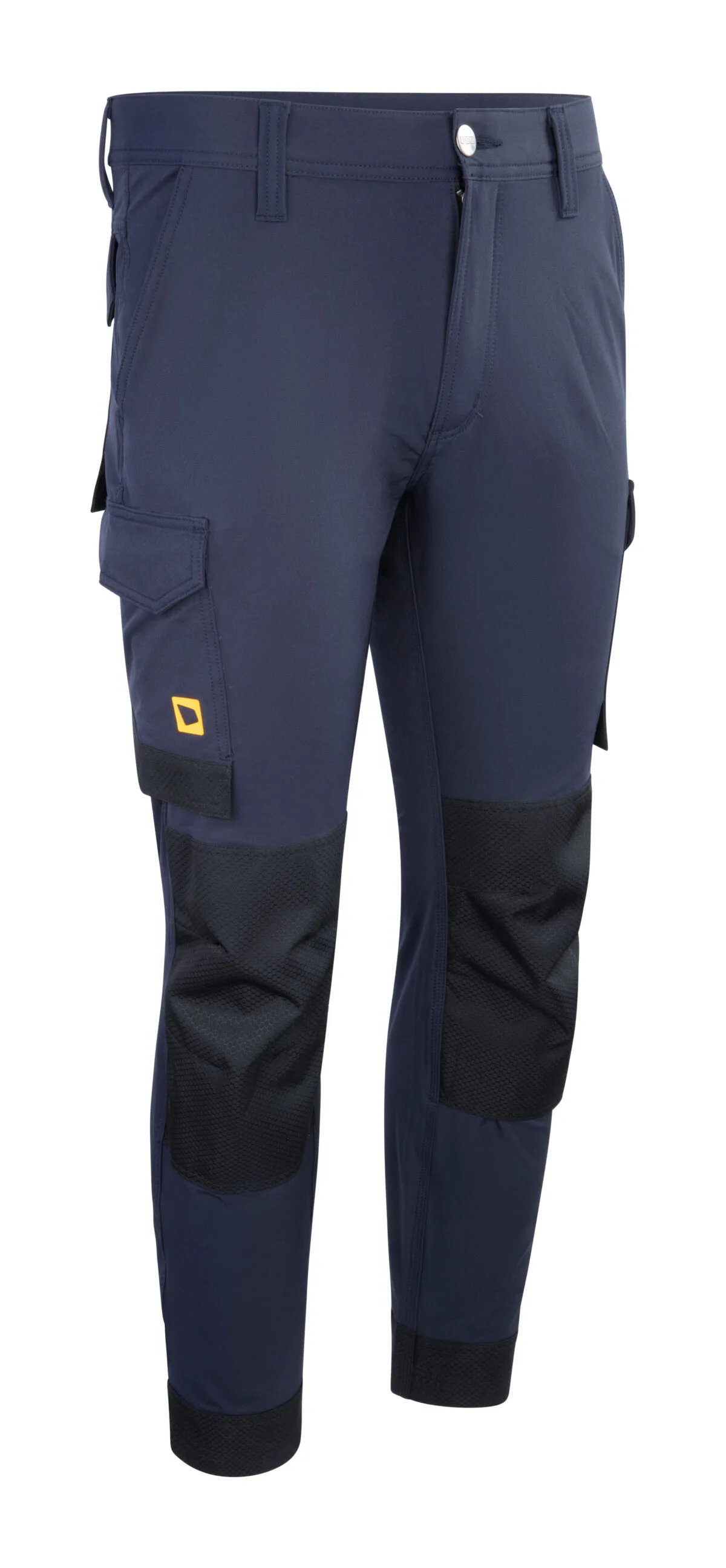 JCB Workwear Men's 4-Way Stretch Trousers Navy – Heavy Duty Cargo
